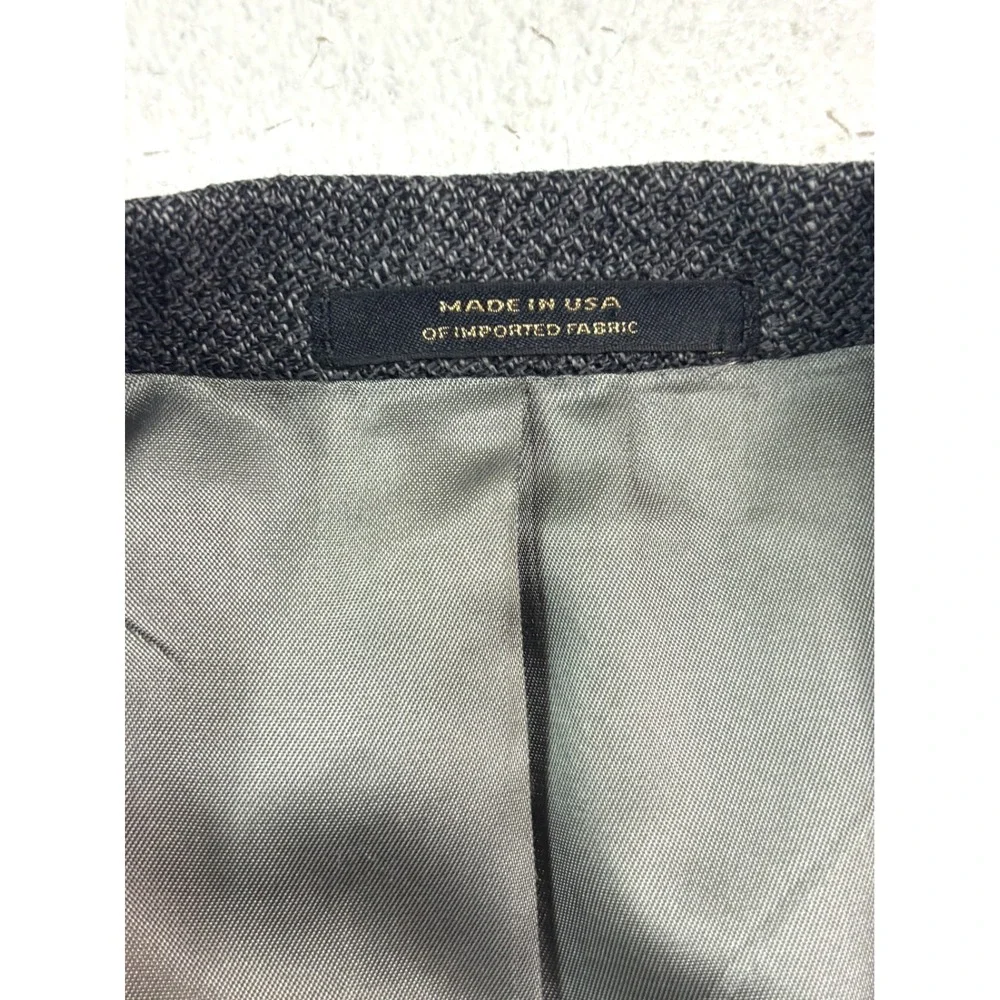Hart Schaffner Marx‎ 42R Gray Herringbone Blazer Jacket Sport Suit Coat USA Wool